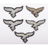 5x WW2 German Luftwaffe Other Ranks Cap Eagles