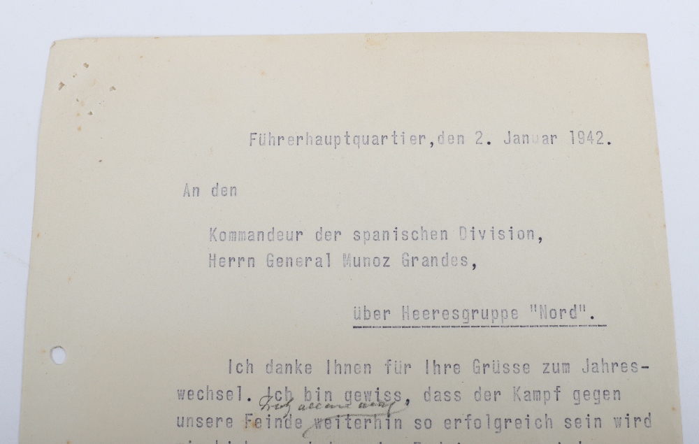 Historically Important Documents Sent by Adolf Hitler to Spanish General and Commander of the Spanis - Bild 2 aus 17