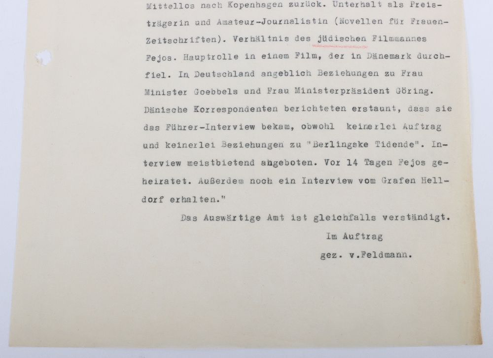 Interesting Third Reich Documents Relating to the Danish Journalist and Hollywood Gossip Columnist I - Bild 5 aus 47