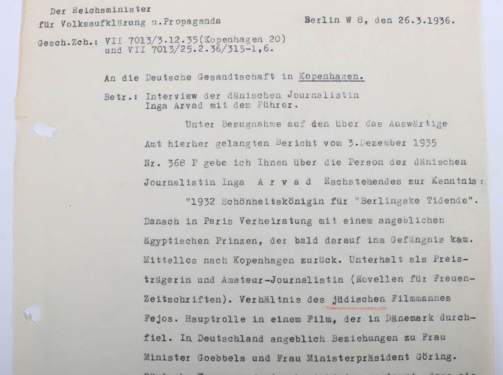 Interesting Third Reich Documents Relating to the Danish Journalist and Hollywood Gossip Columnist I - Bild 3 aus 47