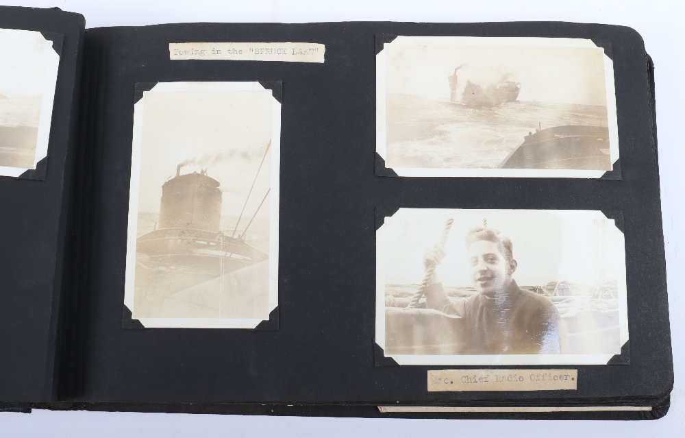 Fine WW2 Royal Navy Photograph Album Documenting the Service of the Recovery Tug H.M.R.T. Tenacity - Image 7 of 23