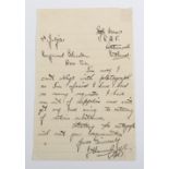 Rare Signed Letter of Royal Air Force Victoria Cross Winner Sergeant John Hannah VC (1921-1947)