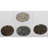 4x WW2 German Identity Discs