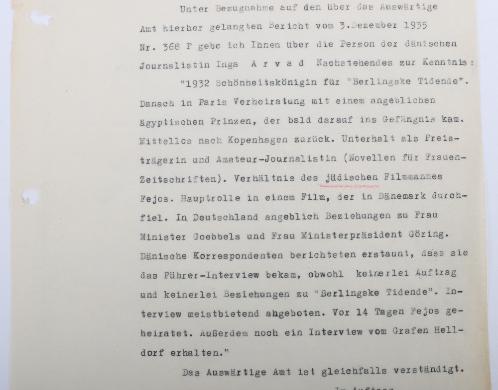 Interesting Third Reich Documents Relating to the Danish Journalist and Hollywood Gossip Columnist I - Bild 4 aus 47
