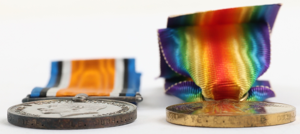 Great War 1914-15 Star Medal Trio to a Private in the 14th Battalion Durham Light Infantry Who Died - Bild 4 aus 4
