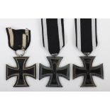 3x Imperial German 1914 Iron Cross 2nd Class Medals