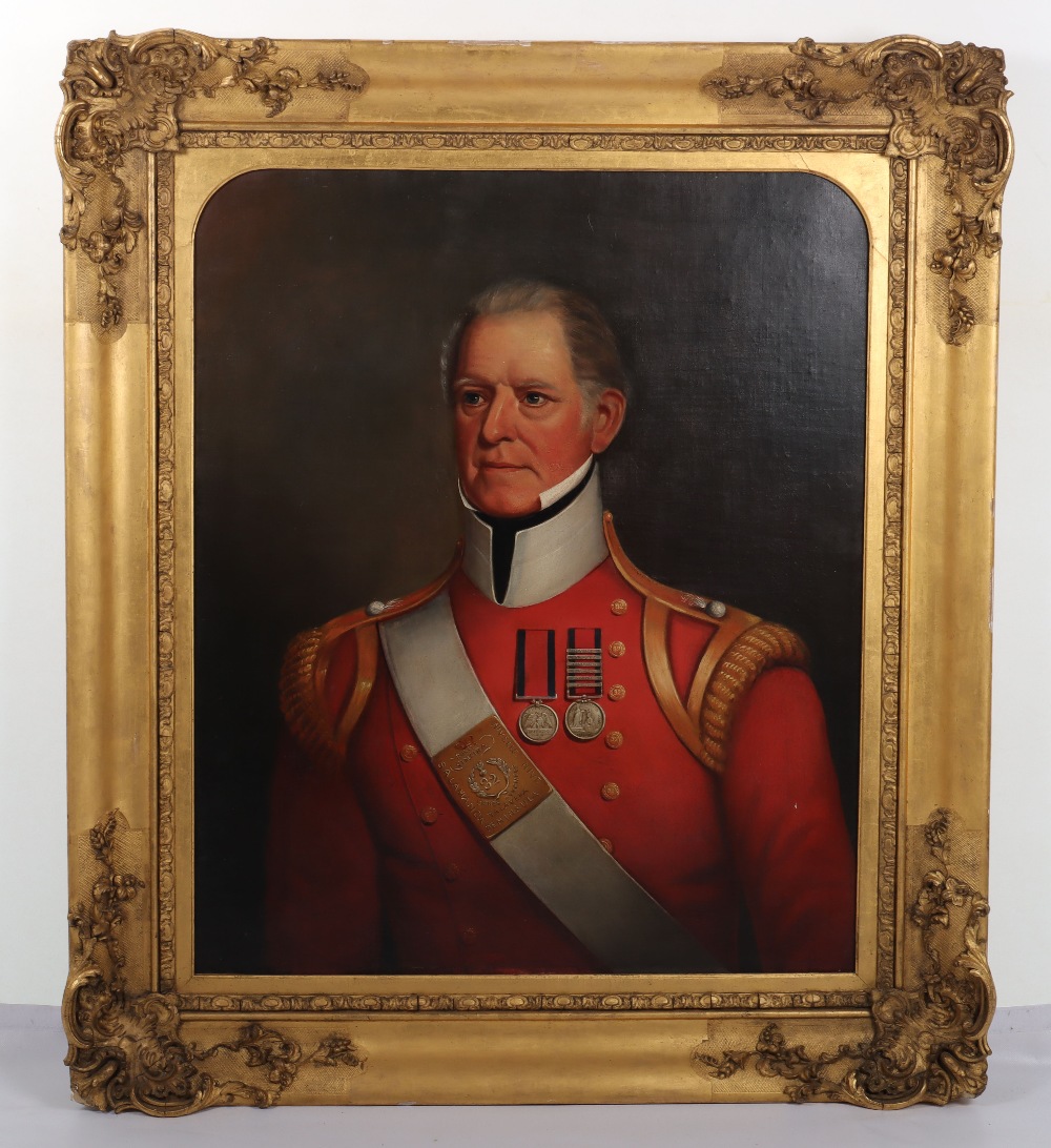 Impressive Portrait Painting of Lieutenant Henry Butterworh 32nd (Cornwall Light Infantry) Regiment