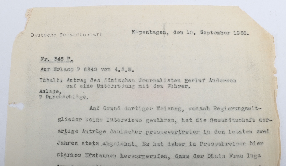 Interesting Third Reich Documents Relating to the Danish Journalist and Hollywood Gossip Columnist I - Bild 20 aus 47