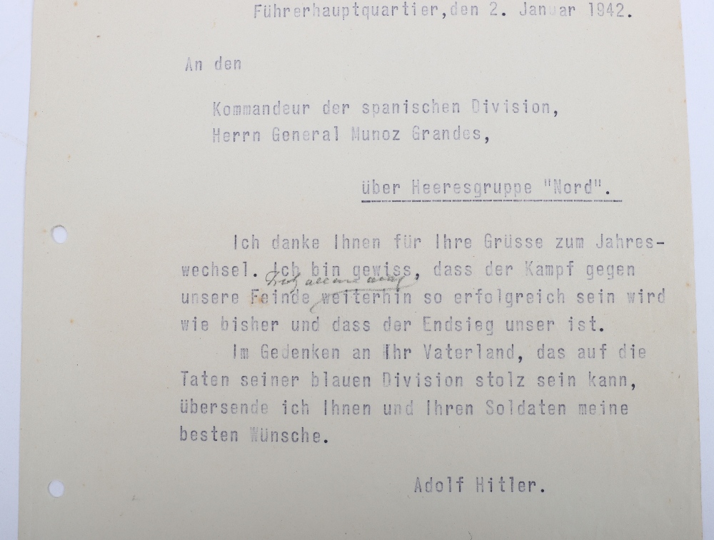 Historically Important Documents Sent by Adolf Hitler to Spanish General and Commander of the Spanis - Bild 3 aus 17