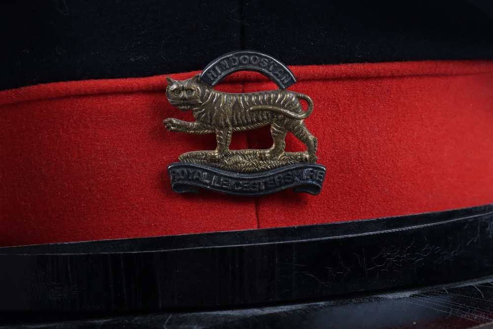 Royal Leicestershire Regiment Field Officers Full Dress Peaked Cap - Image 11 of 12