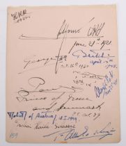 Rare Autograph Page Signed by Many Notorious World Leaders of the 20th Century