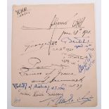 Rare Autograph Page Signed by Many Notorious World Leaders of the 20th Century