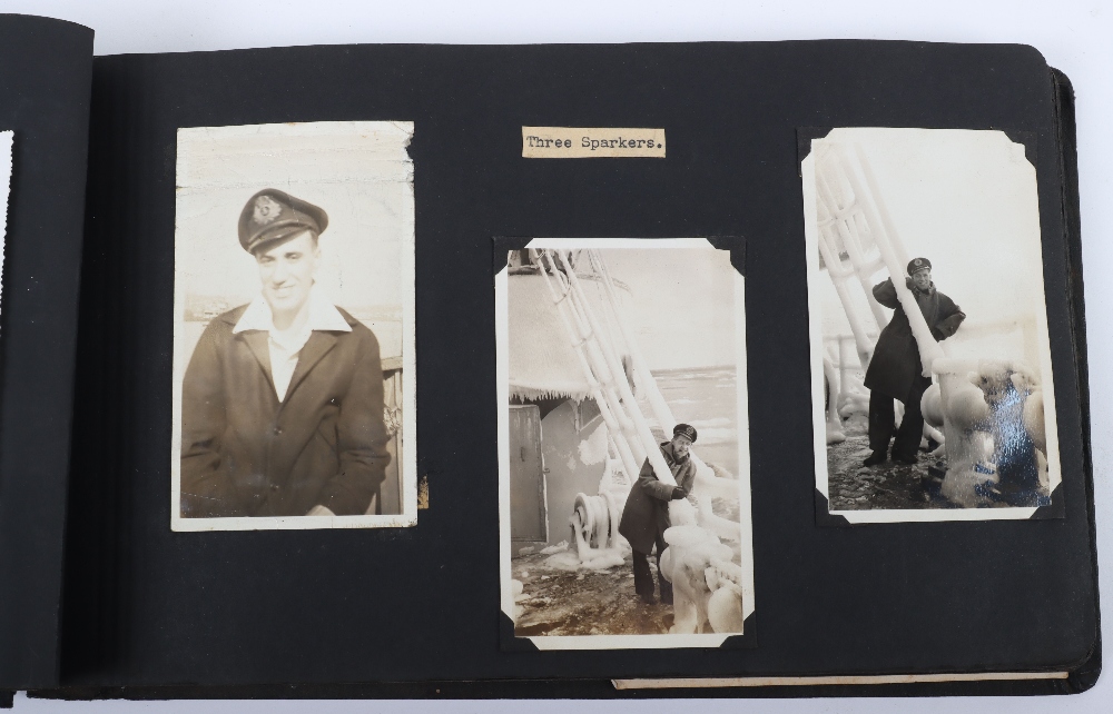 Fine WW2 Royal Navy Photograph Album Documenting the Service of the Recovery Tug H.M.R.T. Tenacity - Image 8 of 23