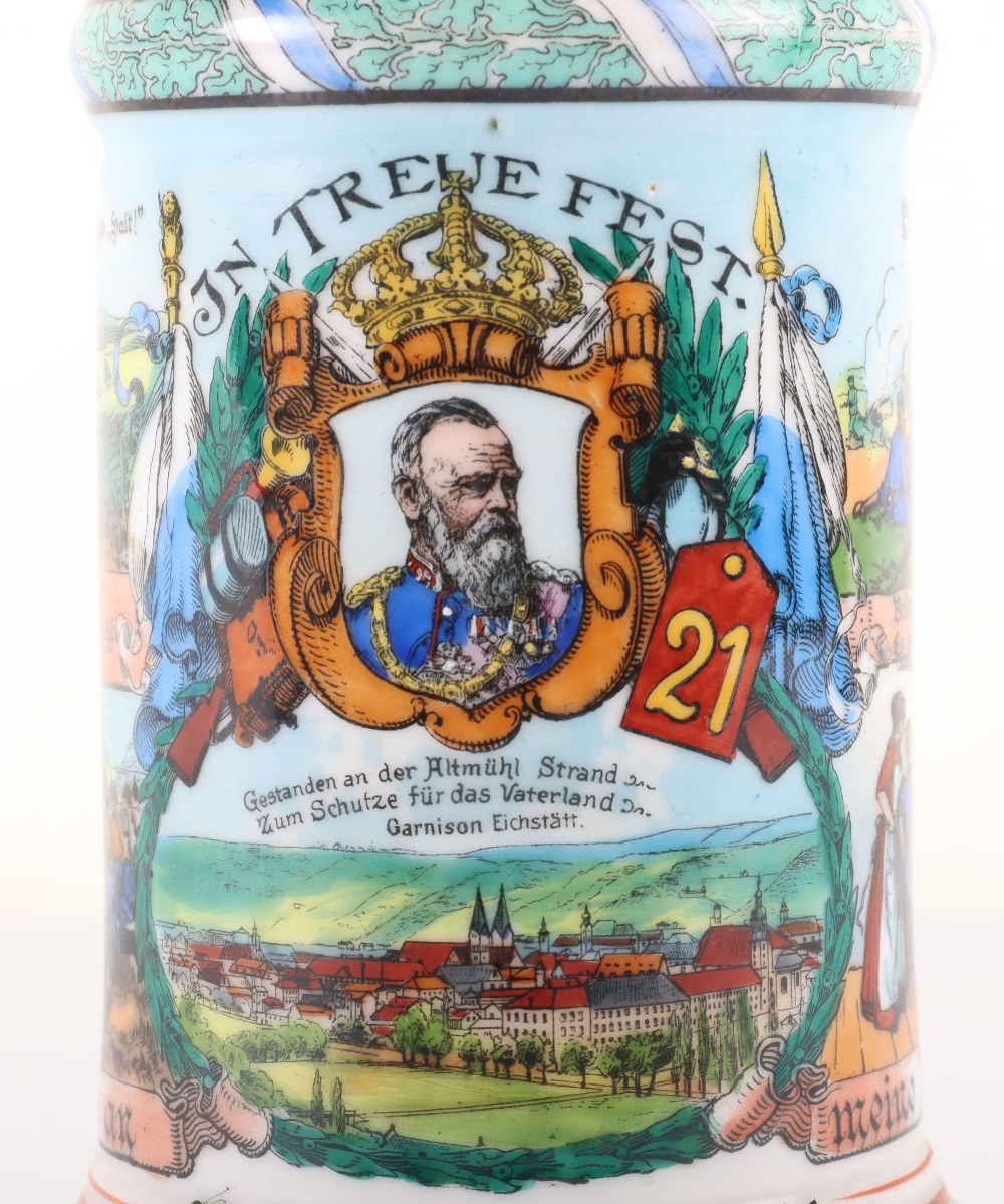 Imperial German Regimental Stein of the Bavarian 21st Infantry Regiment - Bild 4 aus 9