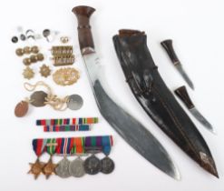 An Interesting Medal Group of Six and Presentation Gurkha Kukri to a Member of Mission 204, the Brit
