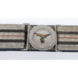 WW2 German Luftwaffe Officers Brocade Belt and Buckle