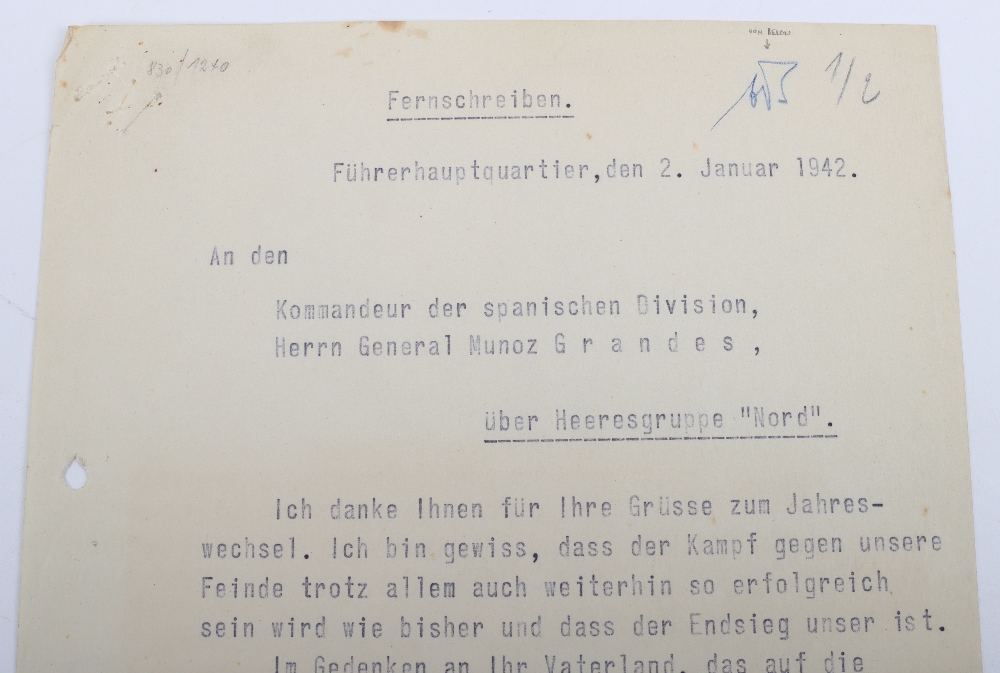 Historically Important Documents Sent by Adolf Hitler to Spanish General and Commander of the Spanis - Bild 15 aus 17
