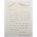 Signed Letter by Brigadier Lorne Campbell VC
