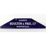 Enamel Factory Sign for Aircraft Manufacturers Boulton & Paul Ltd Norwich