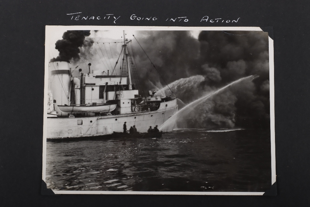 Fine WW2 Royal Navy Photograph Album Documenting the Service of the Recovery Tug H.M.R.T. Tenacity - Image 18 of 23