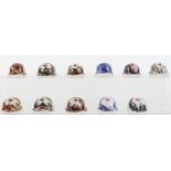 10x Miniature Ceramic German Helmets