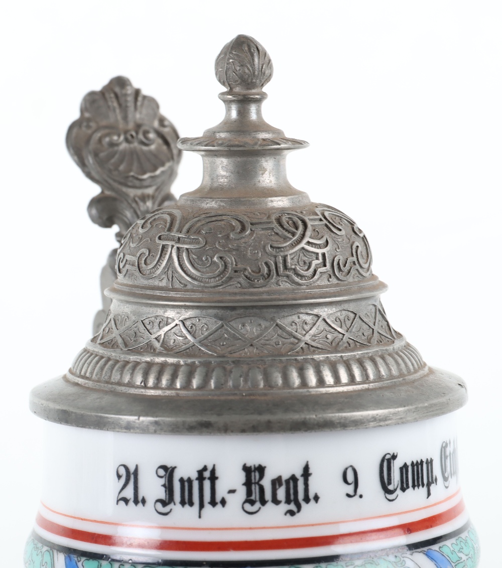 Imperial German Regimental Stein of the Bavarian 21st Infantry Regiment - Bild 2 aus 9