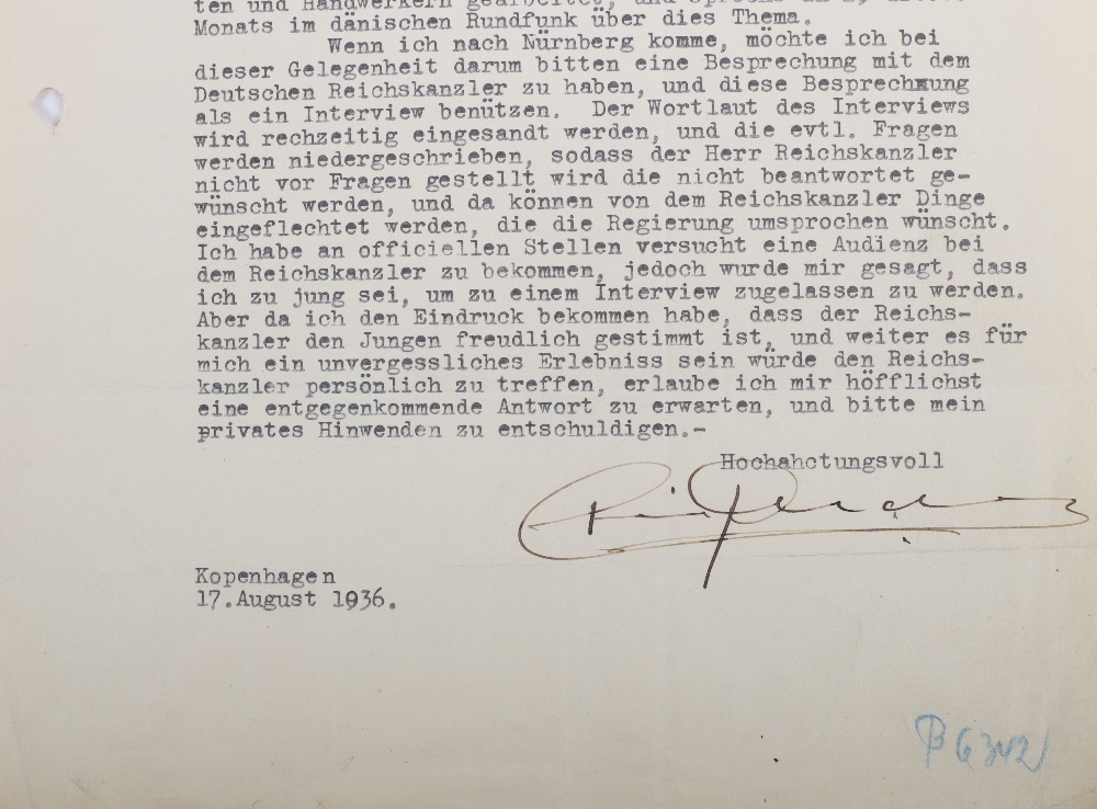 Interesting Third Reich Documents Relating to the Danish Journalist and Hollywood Gossip Columnist I - Bild 12 aus 47