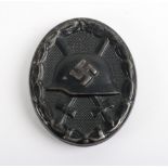 WW2 German Black Wound Badge by Eduard Hann, Oberstein / Nahe