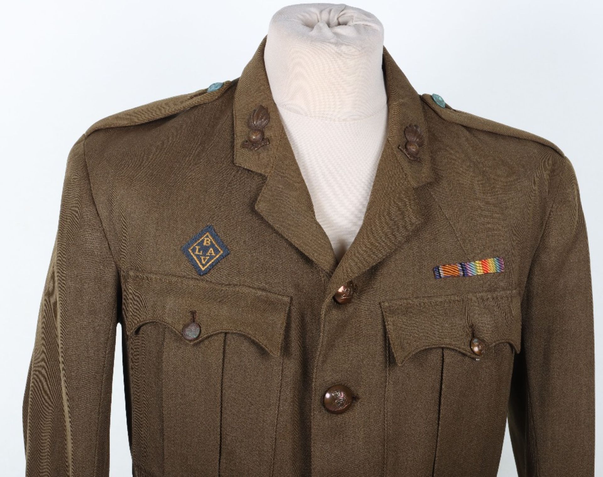 Rare WW1 British Royal Artillery Officers Cuff Rank Tunic of a British Latin American Volunteer - Image 2 of 9