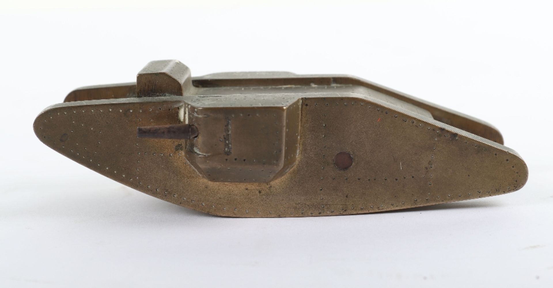 Brass Model of a British Mk V Tank “Souvenir from Bovington”