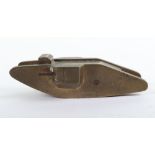 Brass Model of a British Mk V Tank “Souvenir from Bovington”