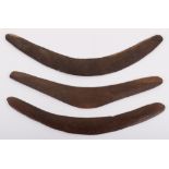 3x Assorted Aboriginal Carved Wooden Boomerangs