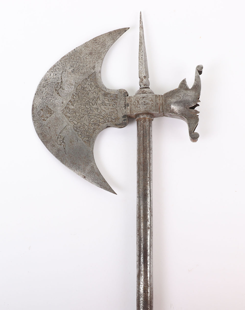 19th Century Indo-Persian All Steel Axe Tabar - Bild 2 aus 11