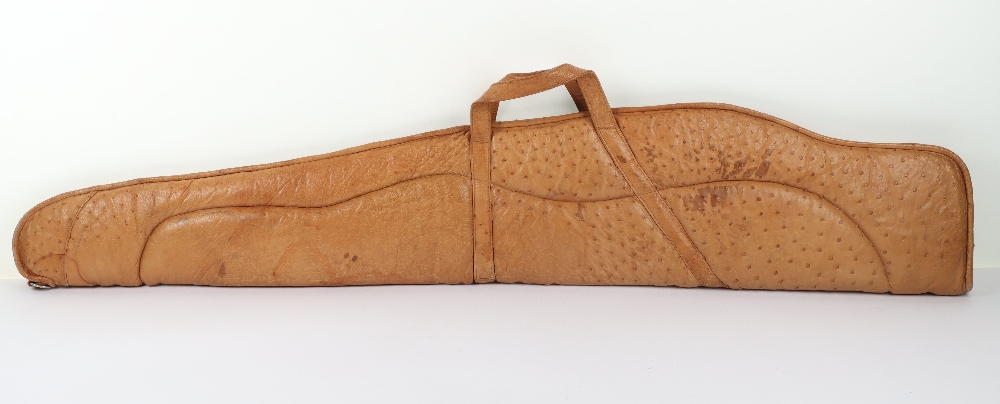 Unusual Ostrich Skin Zip Fastened Gun Bag
