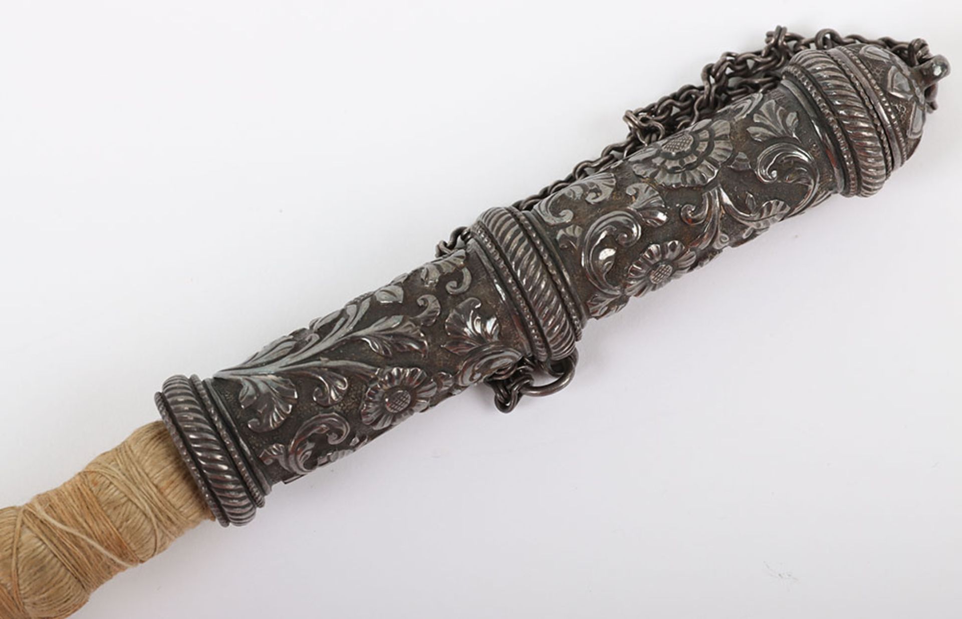 Rare Indian Silver Match Holder for Igniting a Cannon, Probably Kutch (Gujerat) c.1800 - Image 4 of 7