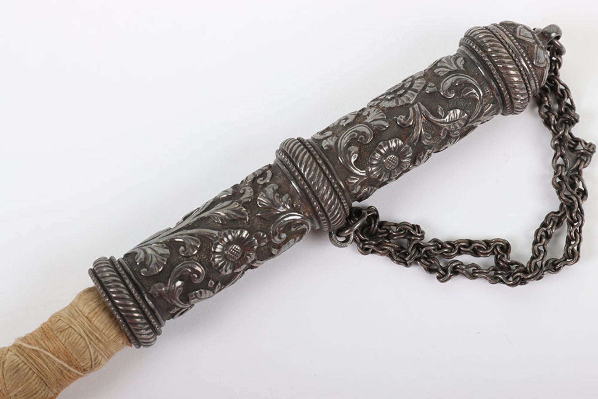 Rare Indian Silver Match Holder for Igniting a Cannon, Probably Kutch (Gujerat) c.1800 - Image 5 of 7