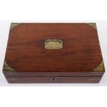 Royal Marines Brass Bound Presentation Mahogany Case c.1800 for a Pair of Pistols etc