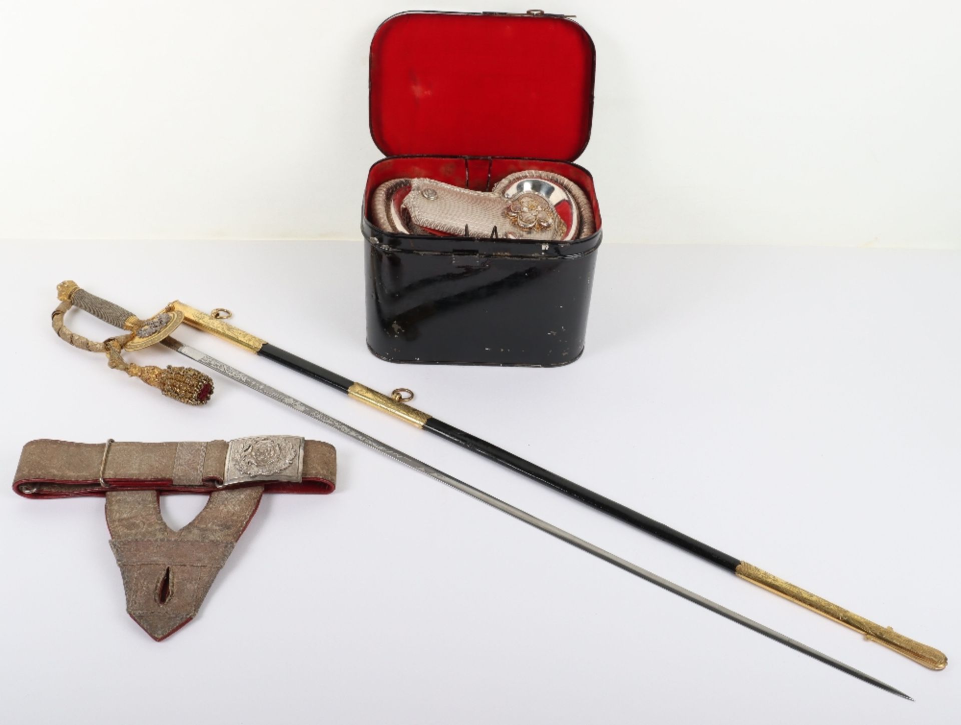 Edward 7th Courtsword, Embroidered Belt & Hanger, Cased Epaulettes for a Lord Lieutenant of an Engli - Image 29 of 38