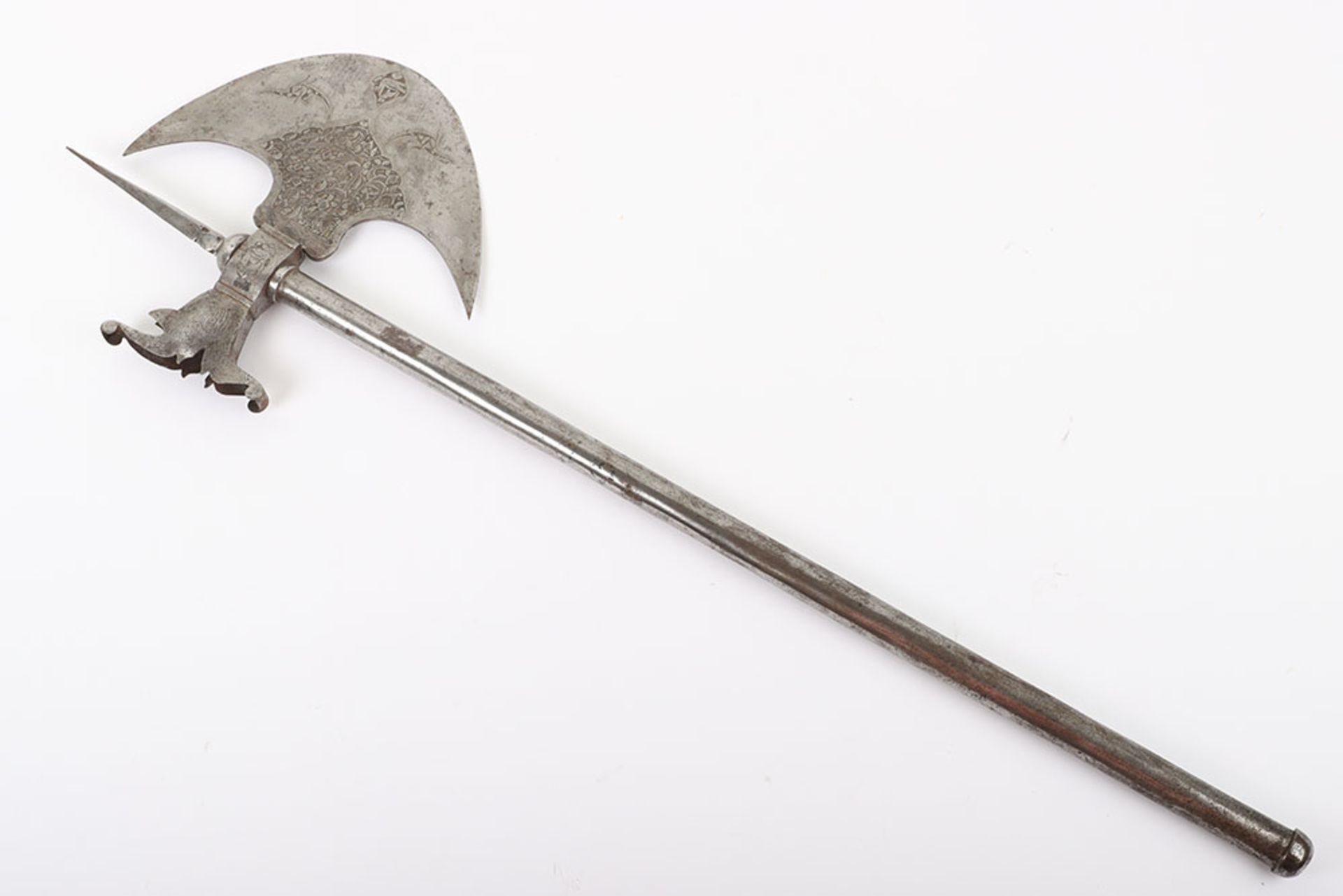 19th Century Indo-Persian All Steel Axe Tabar - Bild 10 aus 11