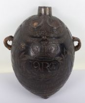 Charming Coconut Flask Souvenir ‘Bugbear’ of the 19th Regiment of Foot (the 1st York North Riding Re