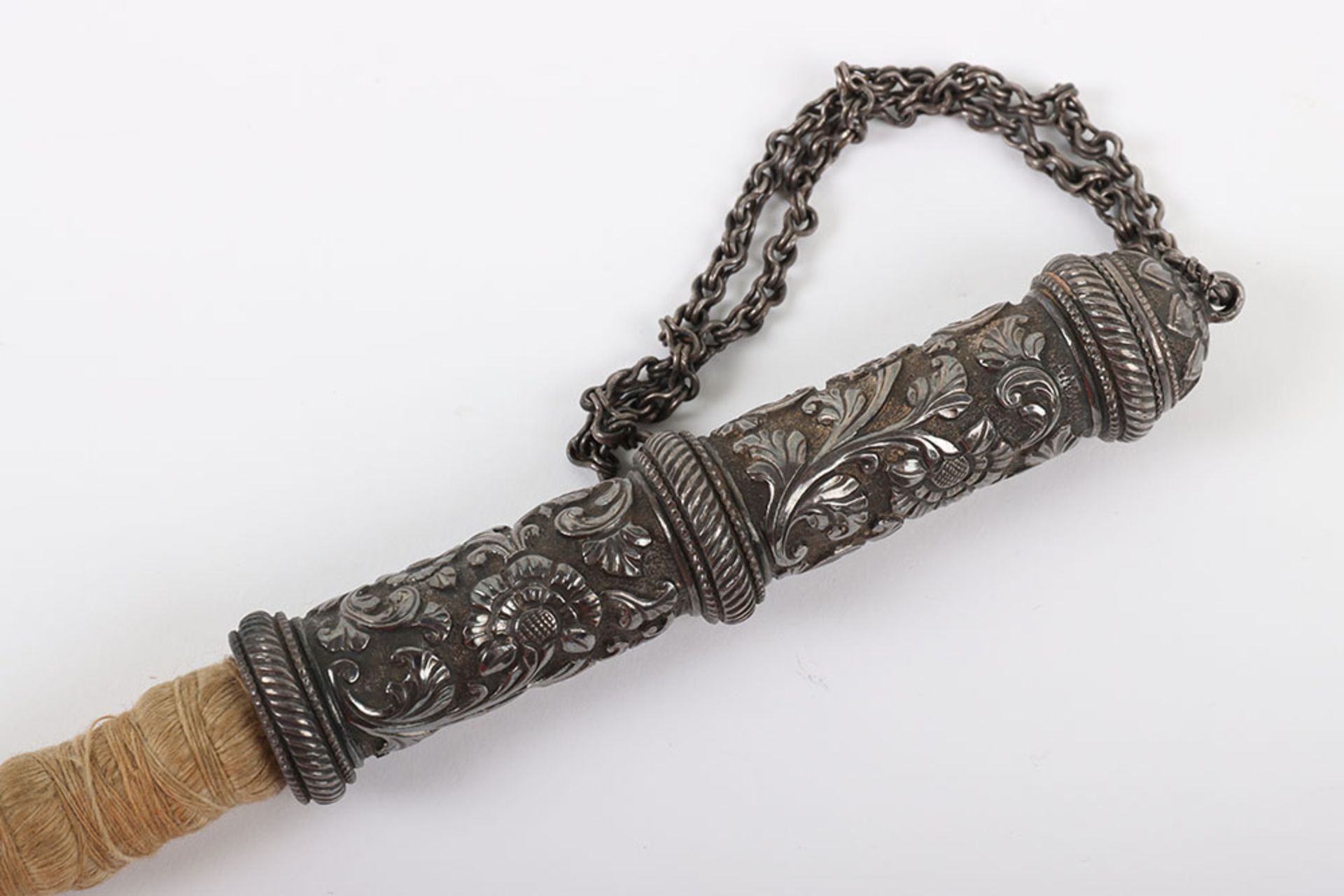 Rare Indian Silver Match Holder for Igniting a Cannon, Probably Kutch (Gujerat) c.1800 - Image 3 of 7