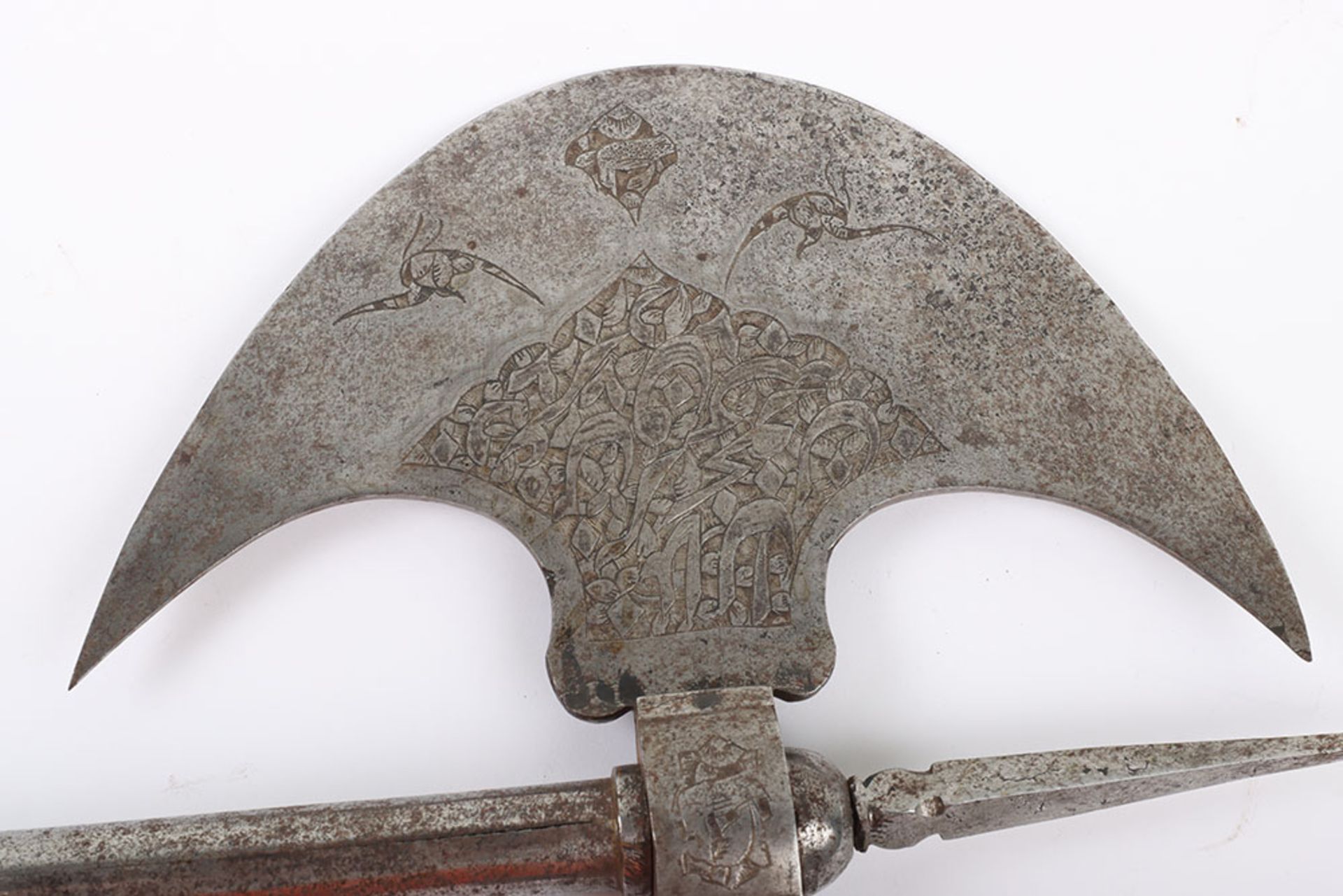 19th Century Indo-Persian All Steel Axe Tabar - Bild 3 aus 11