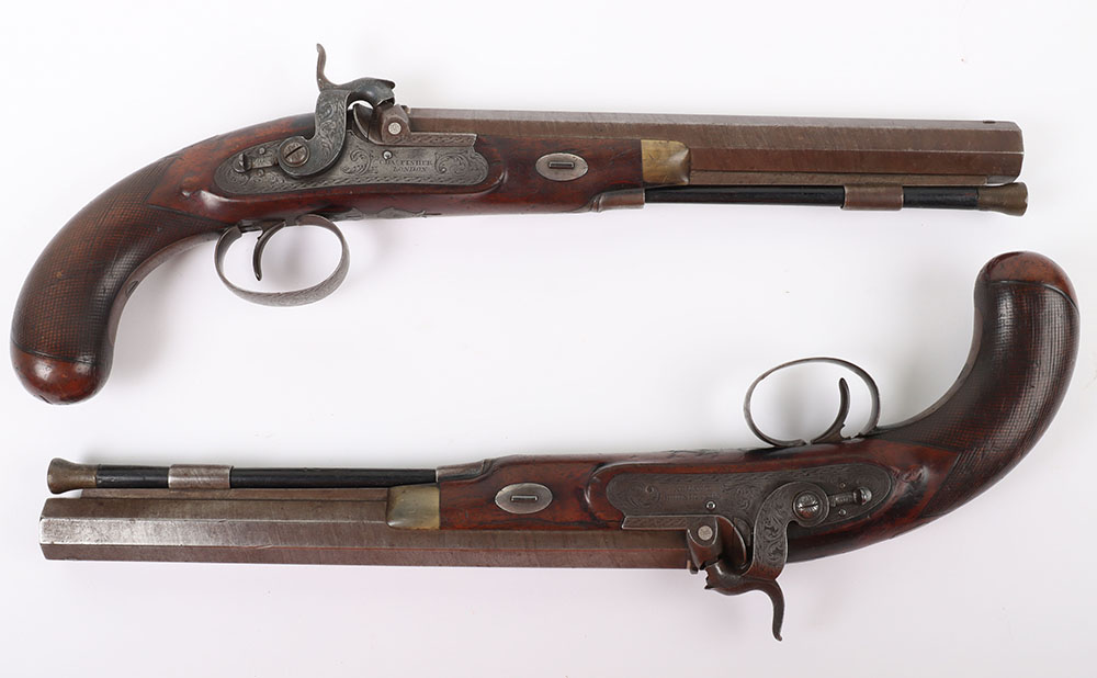Fine Pair of 26 Bore Percussion Duelling Pistols by Charles Fisher, London c.1826-1827 - Bild 3 aus 21