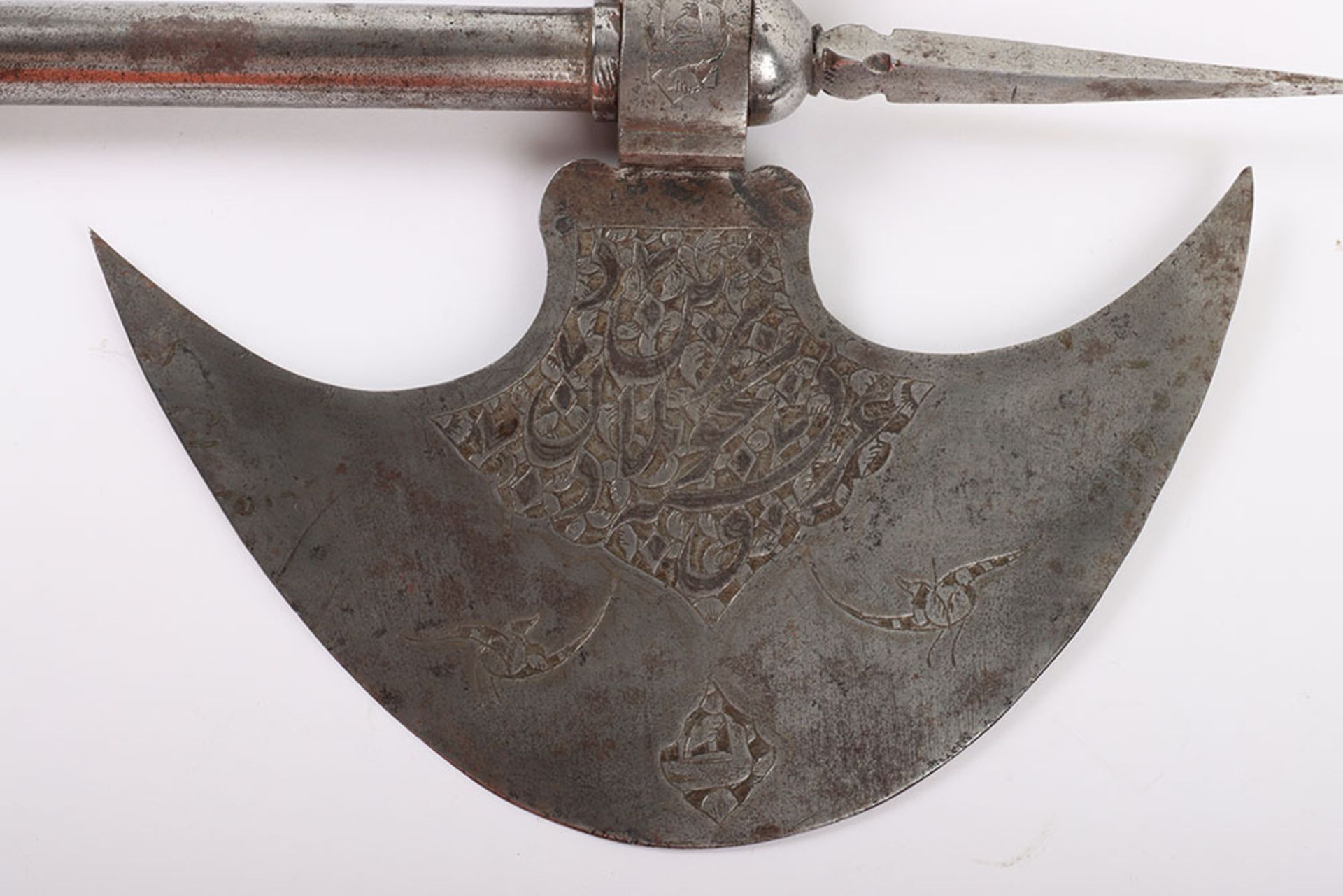 19th Century Indo-Persian All Steel Axe Tabar - Image 8 of 11