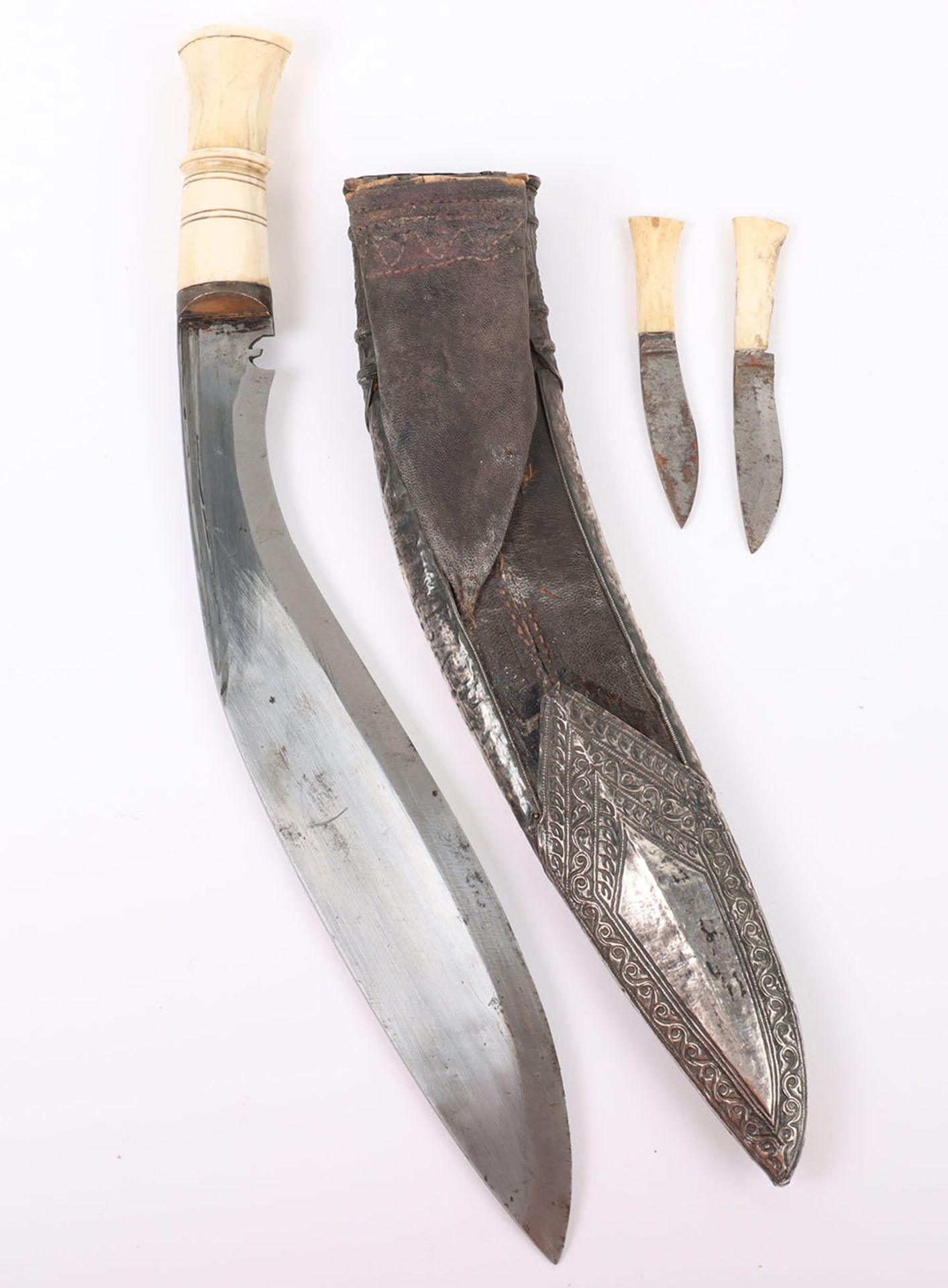 Nepalese Silver Mounted Kukri, late 19th Century - Bild 3 aus 14