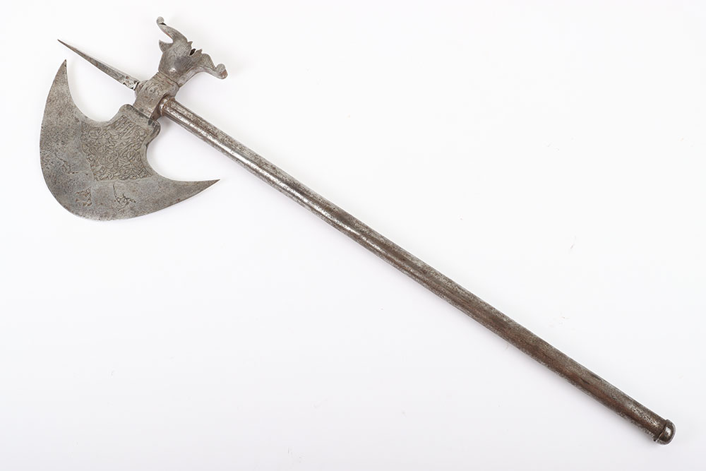 19th Century Indo-Persian All Steel Axe Tabar - Bild 11 aus 11