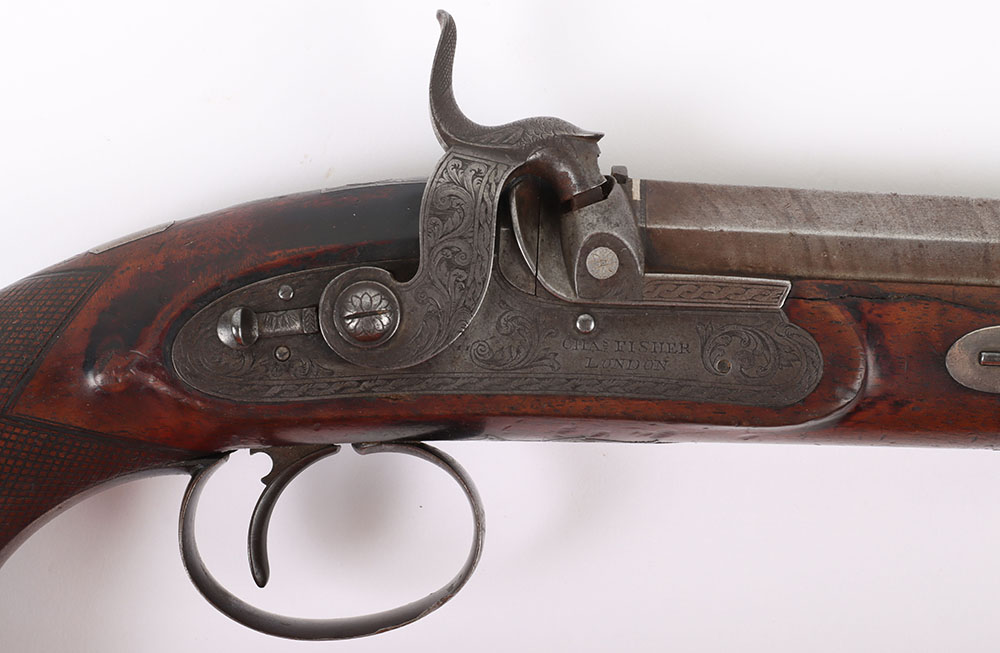 Fine Pair of 26 Bore Percussion Duelling Pistols by Charles Fisher, London c.1826-1827 - Bild 5 aus 21