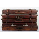 Brass Bound Leather Covered Wooden Gun Case for 30” Barrels