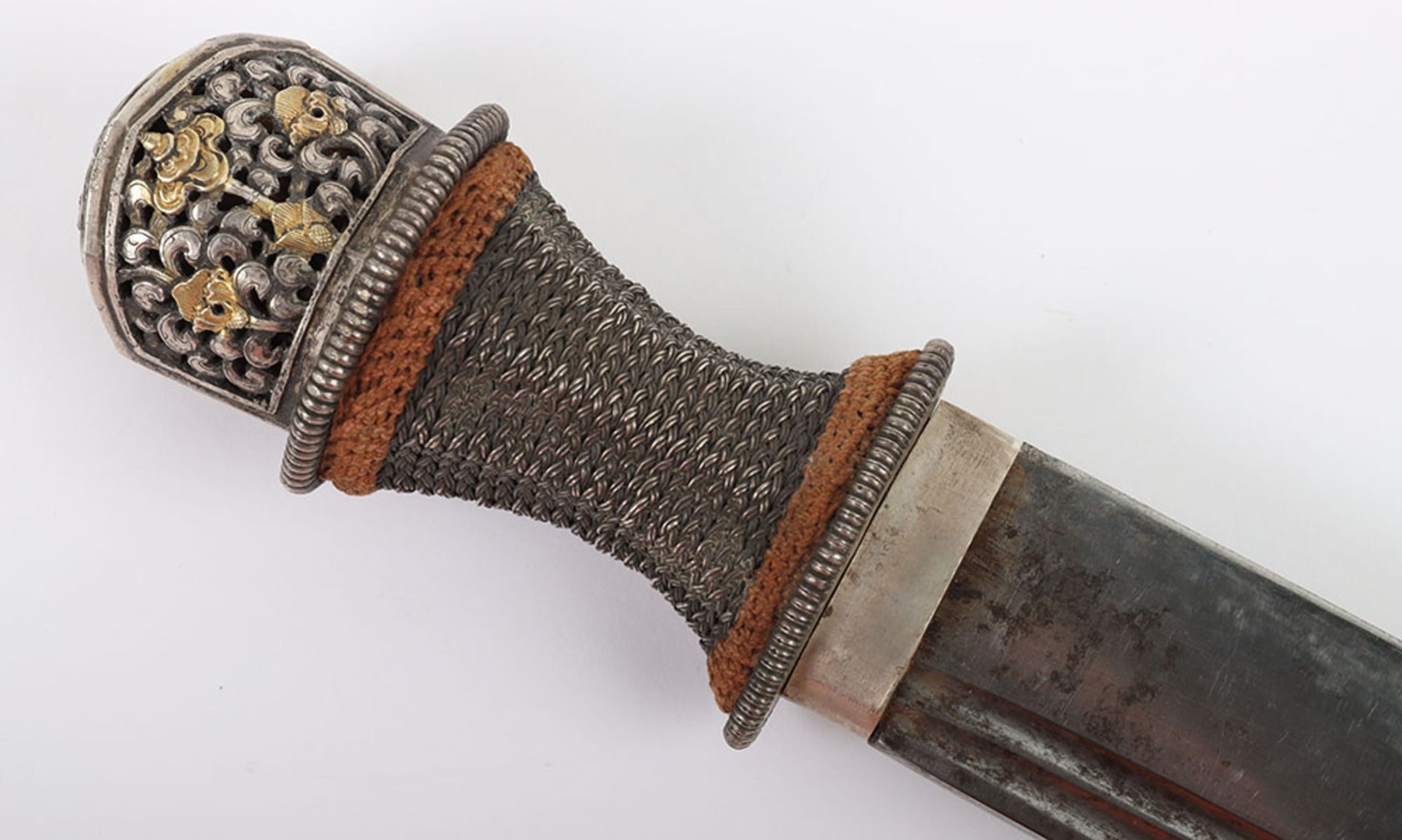 Good Tibetan Silver Mounted Dagger, 19th Century - Image 8 of 10