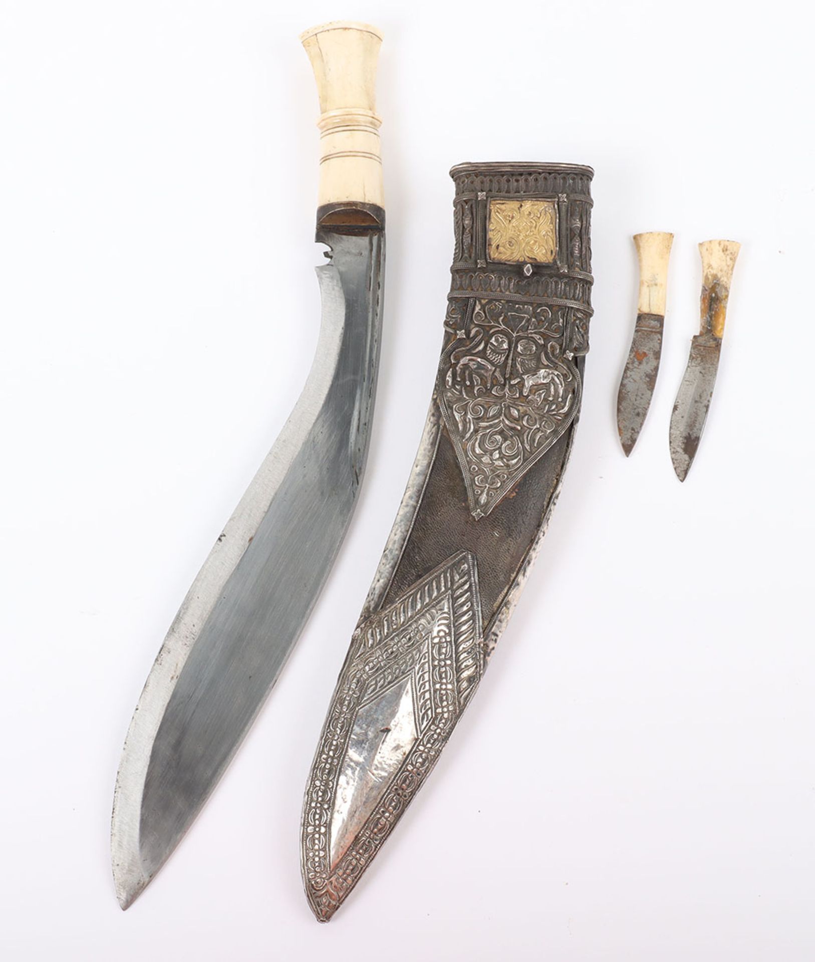 Nepalese Silver Mounted Kukri, late 19th Century